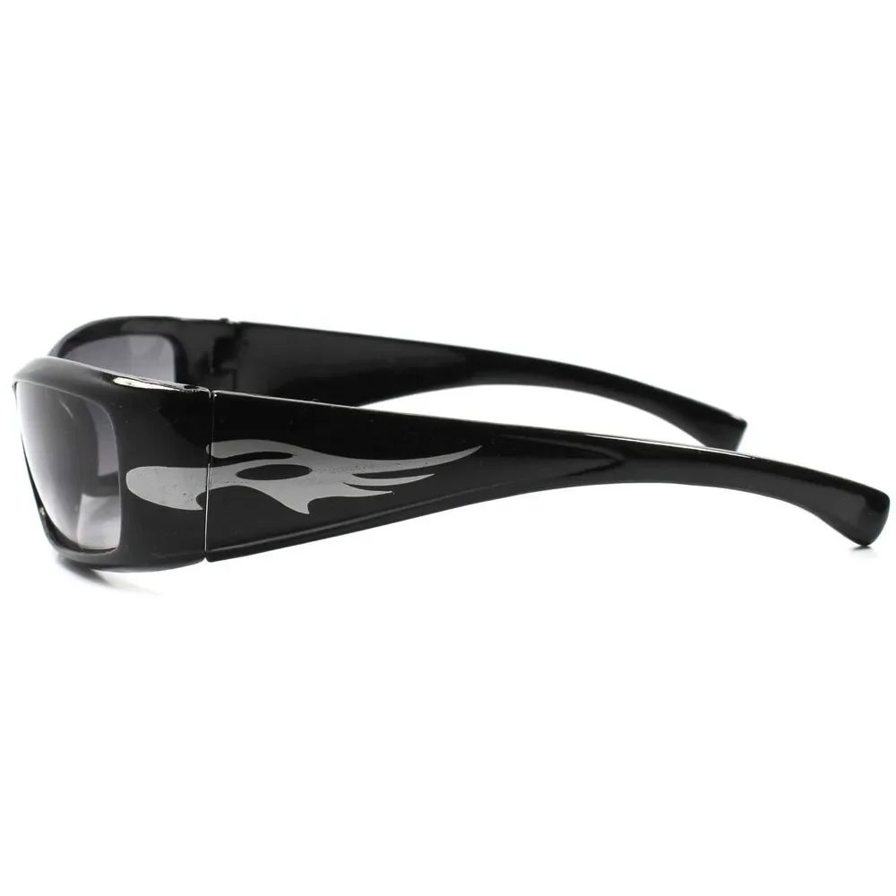 Vintage Motorcycle Riding Biker Black Mens Cool Wrap Around Sport Sunglasses